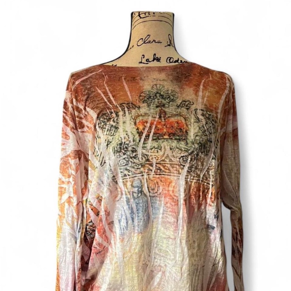 INC International Concepts Coral and Beige Blouse